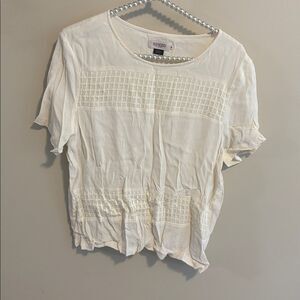 Soaked in luxury medium Cream Short Sleeve Blouse